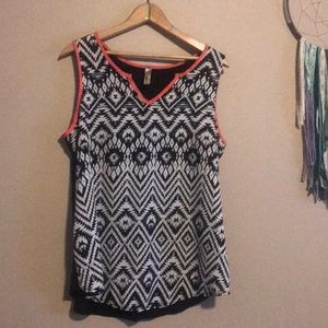 Black white and pink tank top